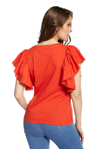 POLERA CON VUELOS  4465 ROJA